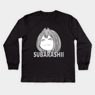 Waifu Subarashii Funny Anime Girl Kids Long Sleeve T-Shirt